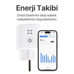 Akıllı Enerji Ölçümlü Akım Korumalı Priz Wi-fi/Bluetooth X7010